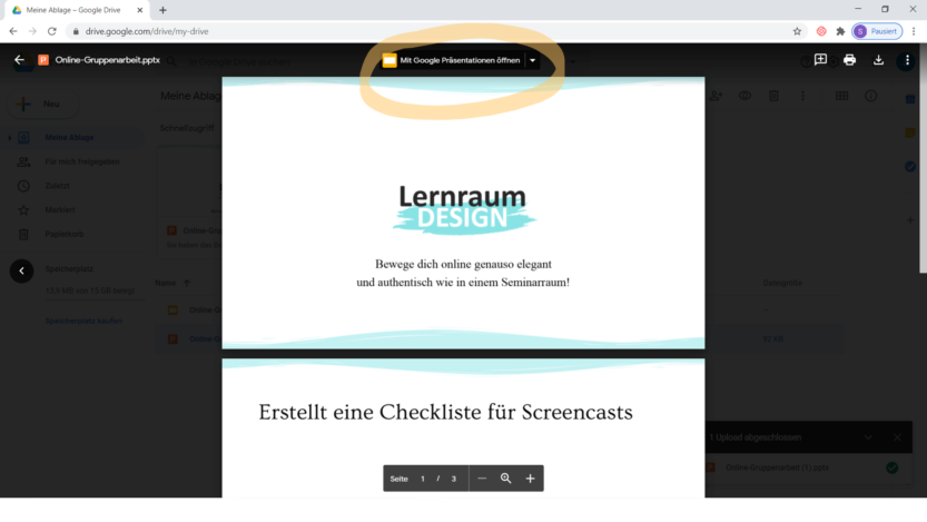 Tutorial Gruppenarbeit mit Google Drive
