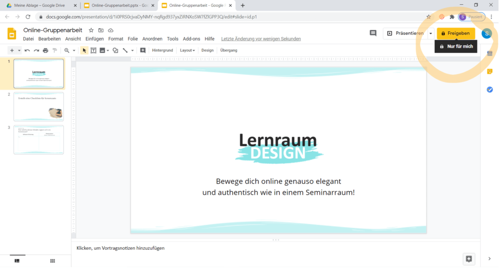 Tutorial Gruppenarbeit mit Google Drive
