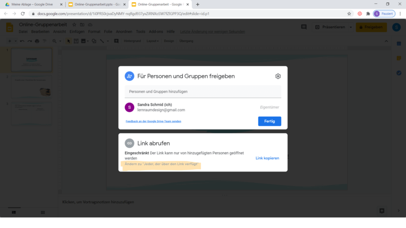 Tutorial Gruppenarbeit mit Google Drive
