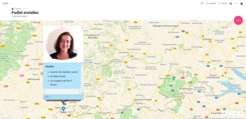 Padlet Format Karte