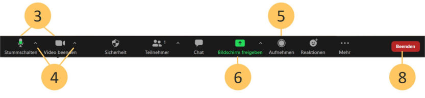 Videos mit Zoom aufnehmen - Buttons