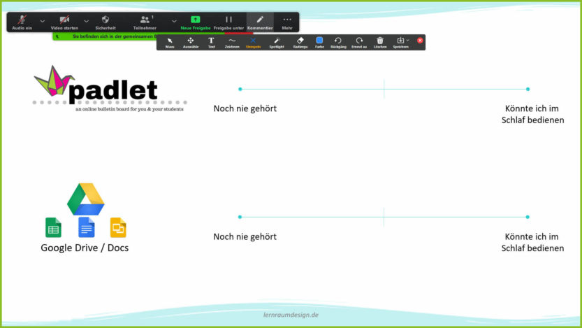 Whiteboard Alternative Kommentieren in Zoom