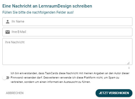 TaskCards: Nachricht über Kontakt-Karte verschicken