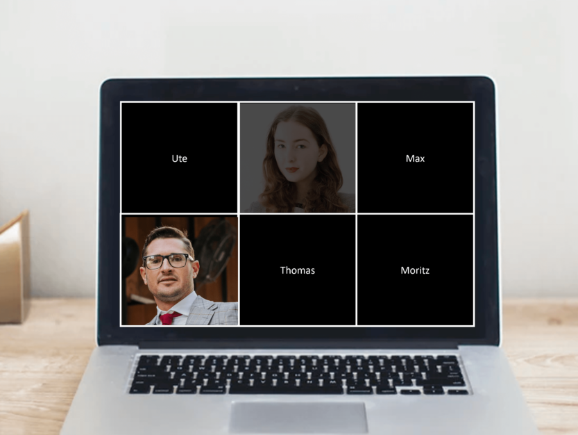 Deaktivierte Kameras erschweren das Vertrauen im Online-Seminar.