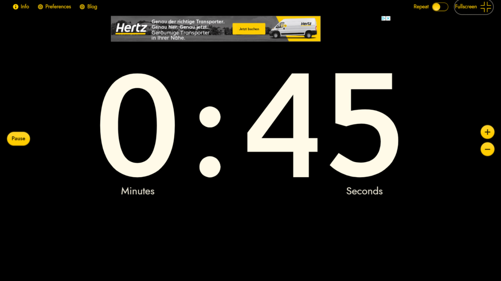 Big Timer mit Werbung