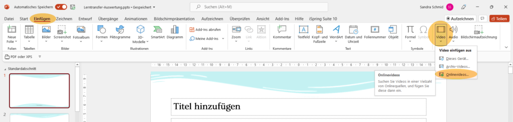 Timer Video in einer PowerPoint-Folie einbetten