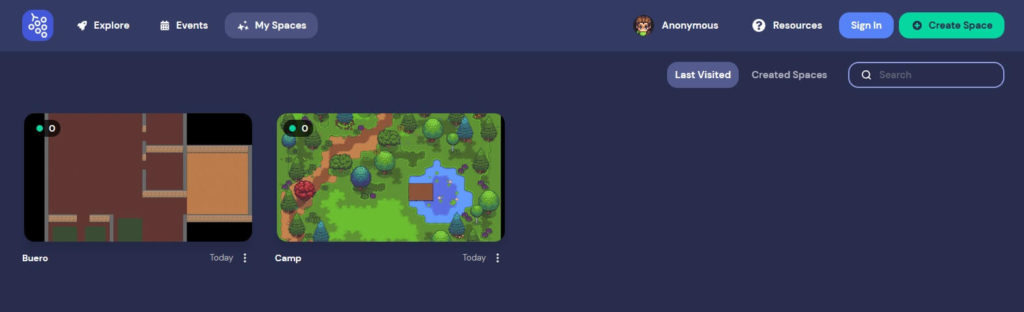 Gather Town Dashboard