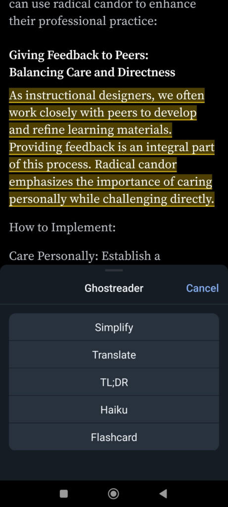 Readwise Reader Ghostreader